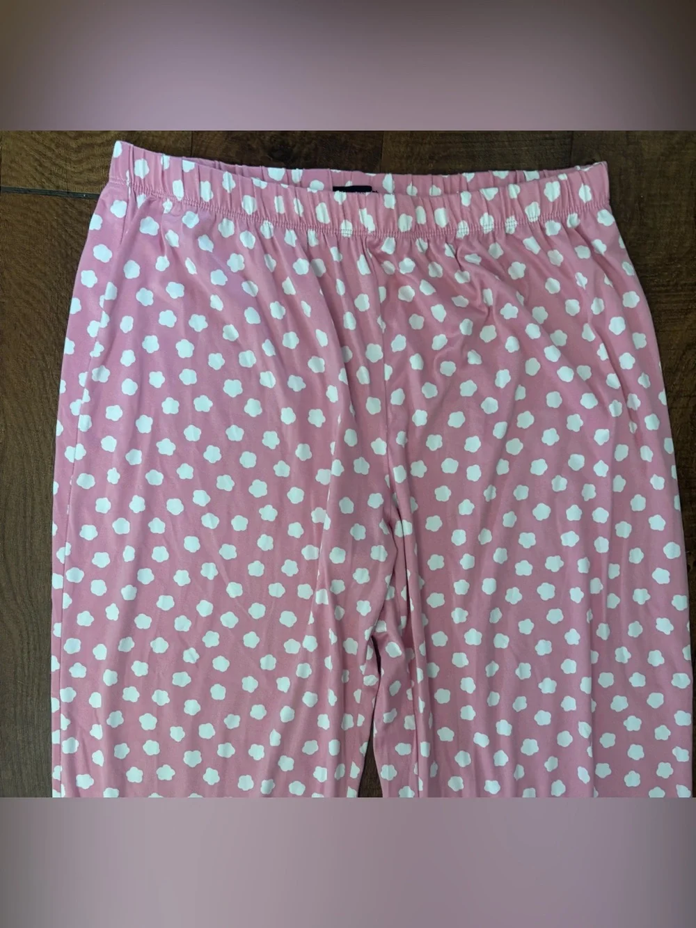 Kate spade pink with white scatter dots 2 two piece pajama set xl extra large
